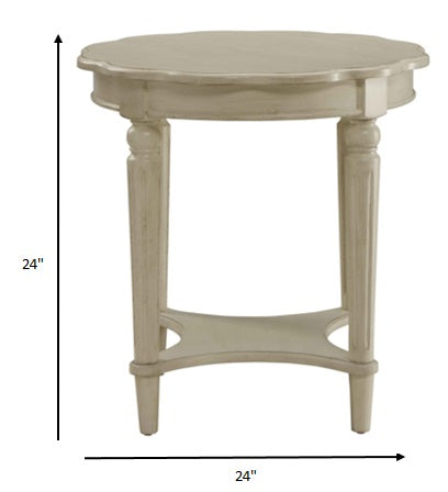 Antique White Solid Wood End Table By Homeroots | End Tables | Modishstore - 2