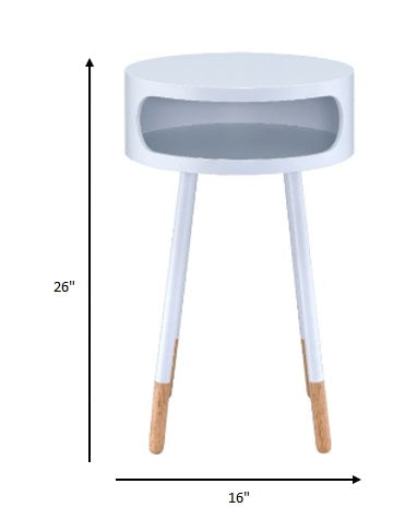 Bentwood White Retro Round Wooden End Table By Homeroots | End Tables | Modishstore - 6
