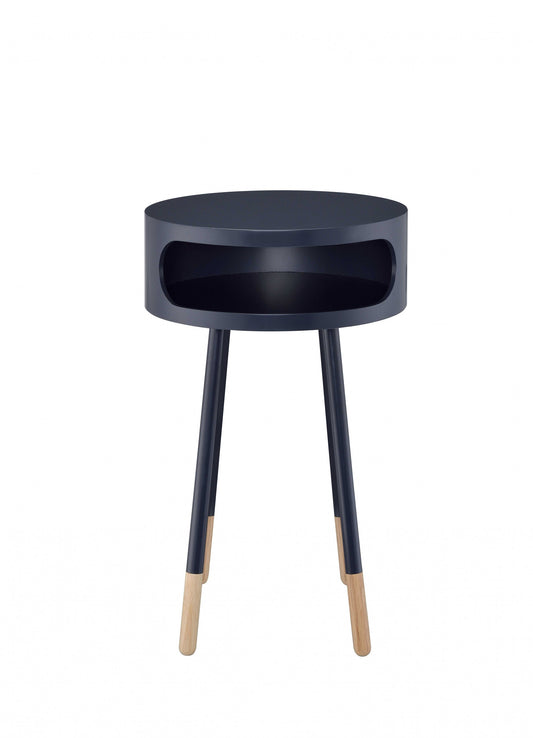 Bentwood Black Retro Round Wooden End Table By Homeroots
