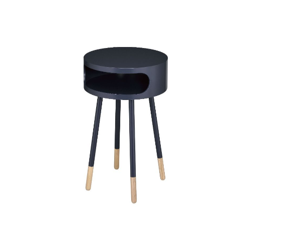 Bentwood Black Retro Round Wooden End Table By Homeroots | End Tables | Modishstore - 2