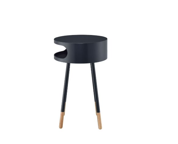 Bentwood Black Retro Round Wooden End Table By Homeroots | End Tables | Modishstore - 3