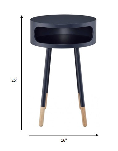 Bentwood Black Retro Round Wooden End Table By Homeroots | End Tables | Modishstore - 5