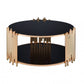 Black Glass And Gold Coffee Table By Homeroots | Coffee Tables | Modishstore - 3