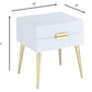 24" Gold And White End Table With Two Drawers By Homeroots | End Tables | Modishstore - 3