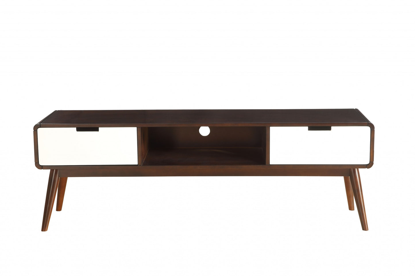 Espresso And White Mdf Tv Stand By Homeroots | TV Stands | Modishstore - 2