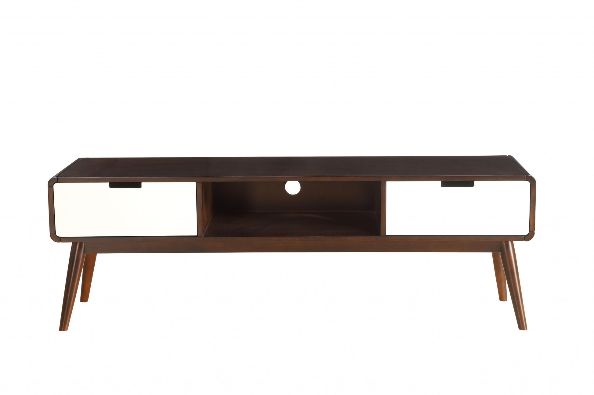 Espresso And White Mdf Tv Stand By Homeroots | TV Stands | Modishstore - 2