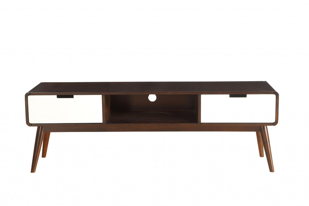 Espresso And White Mdf Tv Stand By Homeroots | TV Stands | Modishstore - 2