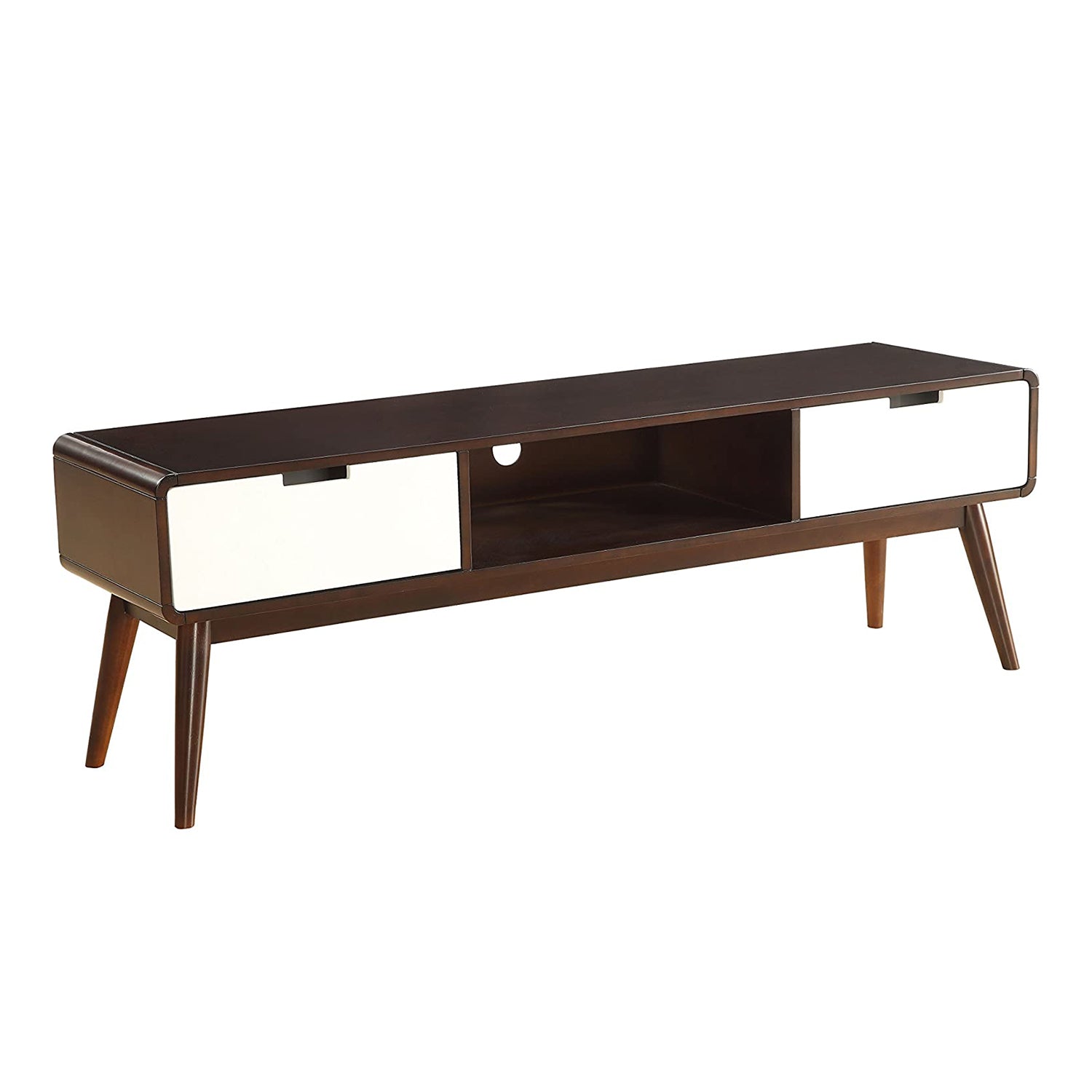 Espresso And White Mdf Tv Stand By Homeroots | TV Stands | Modishstore - 3