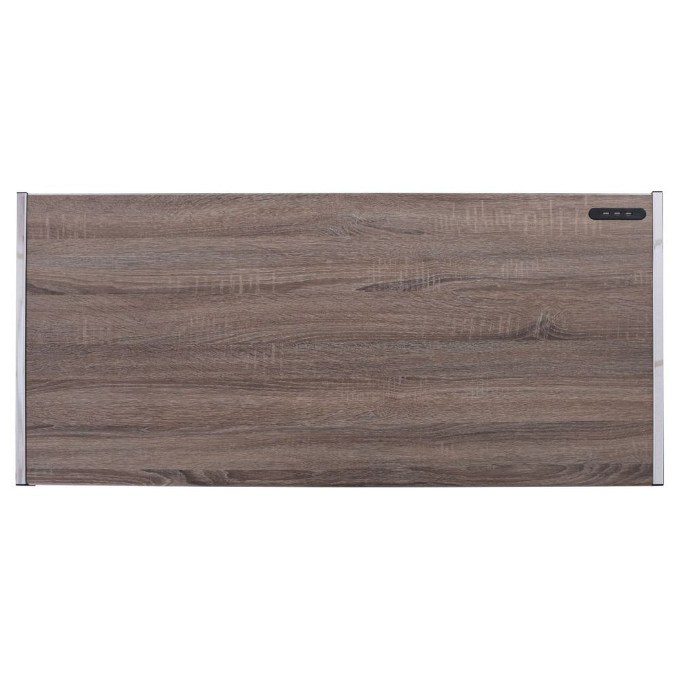 Cool Oak and Chrome USB Desk By Homeroots | Desks | Modishstore - 4