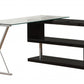 Black High Gloss Clear Glass Office Desk By Homeroots | Desks | Modishstore - 2