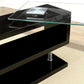 Black High Gloss Clear Glass Office Desk By Homeroots | Desks | Modishstore - 3