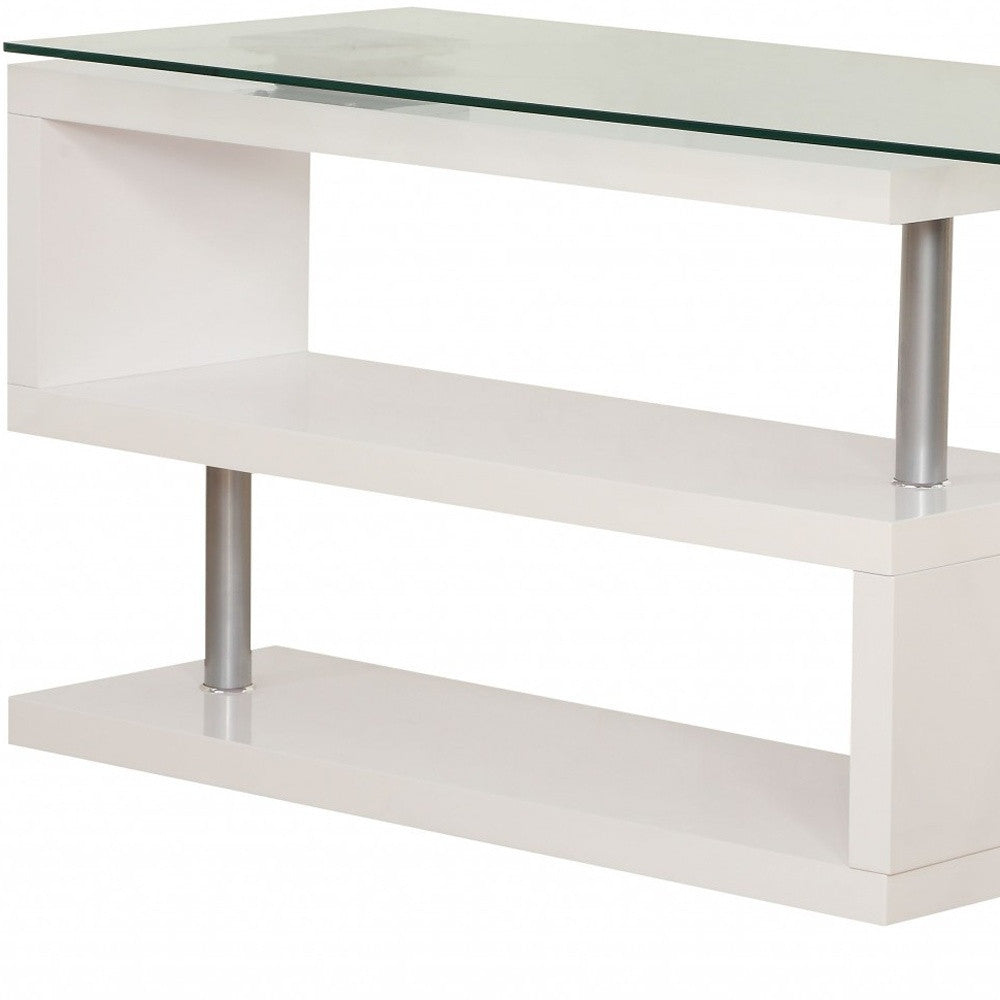 Contemporary White Swivel L Shaped Office Desk By Homeroots | Desks | Modishstore - 5
