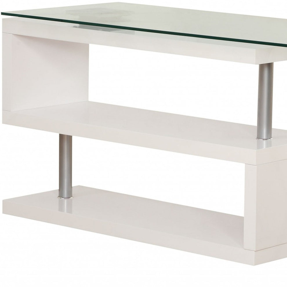 Contemporary White Swivel L Shaped Office Desk By Homeroots | Desks | Modishstore - 5