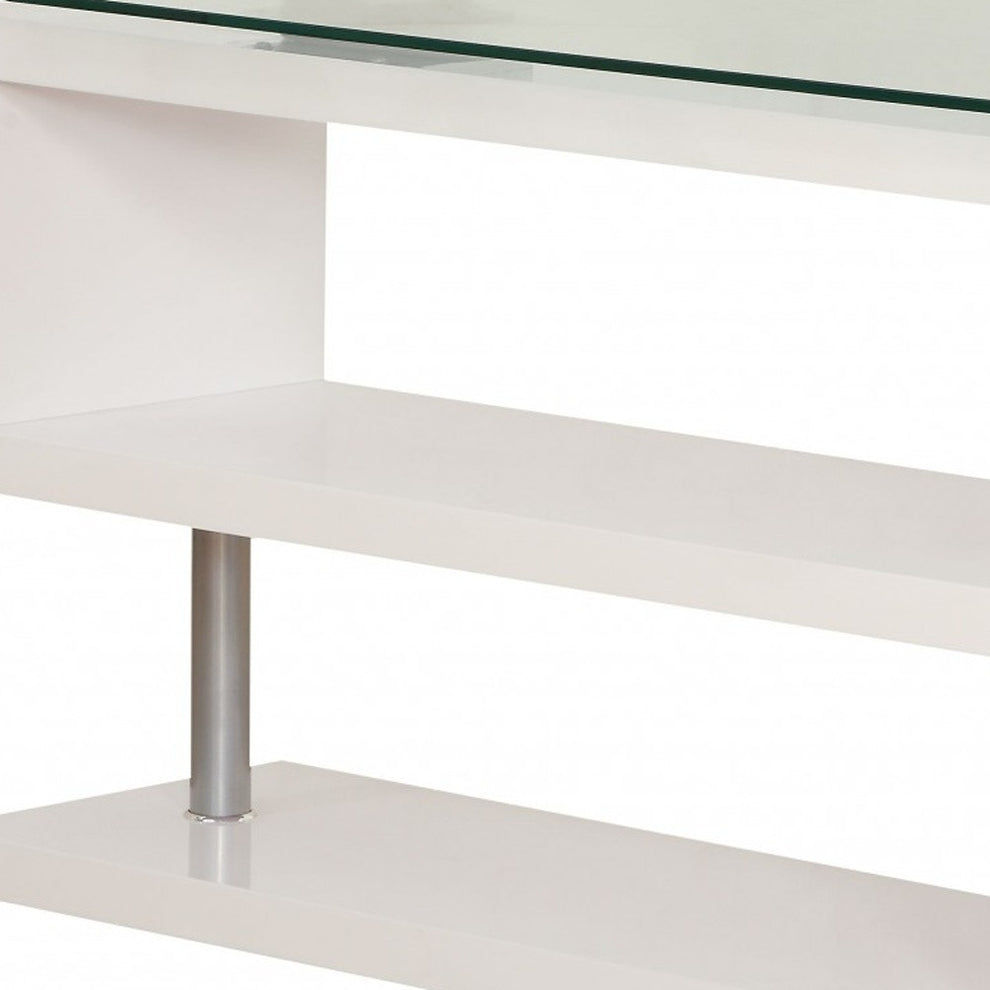 Contemporary White Swivel L Shaped Office Desk By Homeroots | Desks | Modishstore - 6