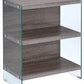 Clear Glass And Gray Oak Bookcase By Homeroots | Bookcases | Modishstore