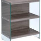 Clear Glass And Gray Oak Bookcase By Homeroots | Bookcases | Modishstore - 2