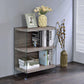 Clear Glass And Gray Oak Bookcase By Homeroots | Bookcases | Modishstore