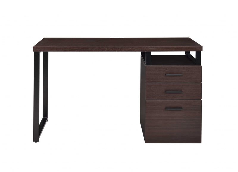 Dark Oak Pvc Desk By Homeroots | Desks | Modishstore - 3