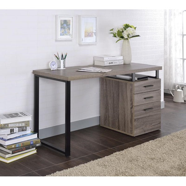 Dark Oak Pvc Desk By Homeroots | Desks | Modishstore