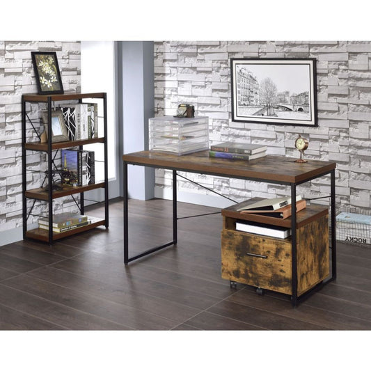 Weathered Oak Paper Veneer Desk By Homeroots | Desks | Modishstore - 5