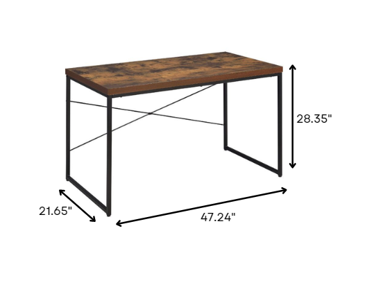Weathered Oak Paper Veneer Desk By Homeroots | Desks | Modishstore - 6