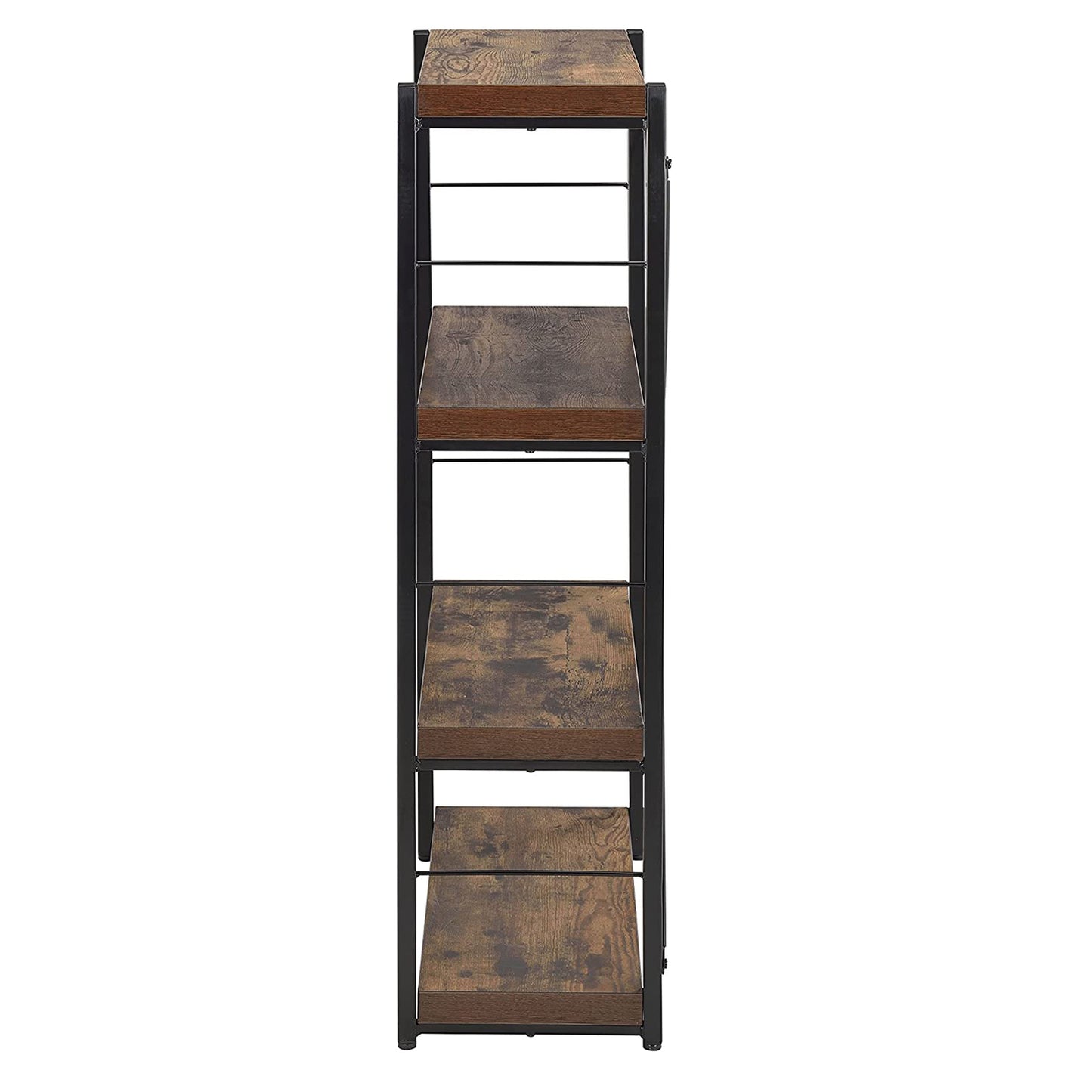 Industrial Rustic Dark Weathered Oak Finish Bookcase By Homeroots | Bookcases | Modishstore - 3