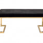 Modern Rectangular Black Padded Bench with Champagne Metal Base By Homeroots | Benches | Modishstore - 2