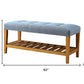Blue And Oak Simple Bench By Homeroots