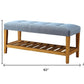 Blue And Oak Simple Bench By Homeroots | Benches | Modishstore