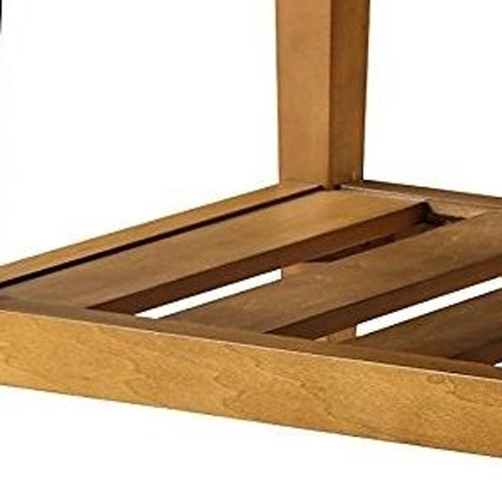 Blue And Oak Simple Bench By Homeroots | Benches | Modishstore - 3