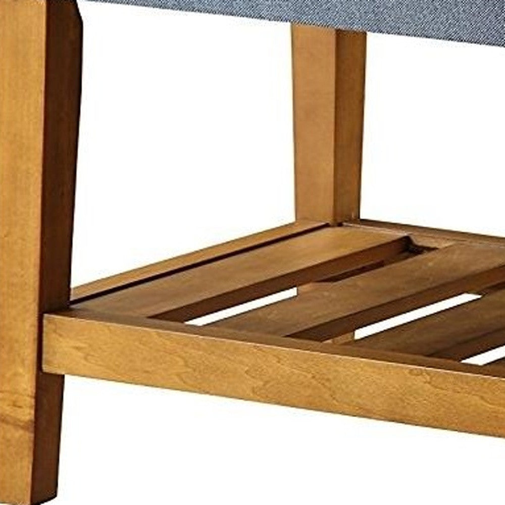 Blue And Oak Simple Bench By Homeroots | Benches | Modishstore - 4