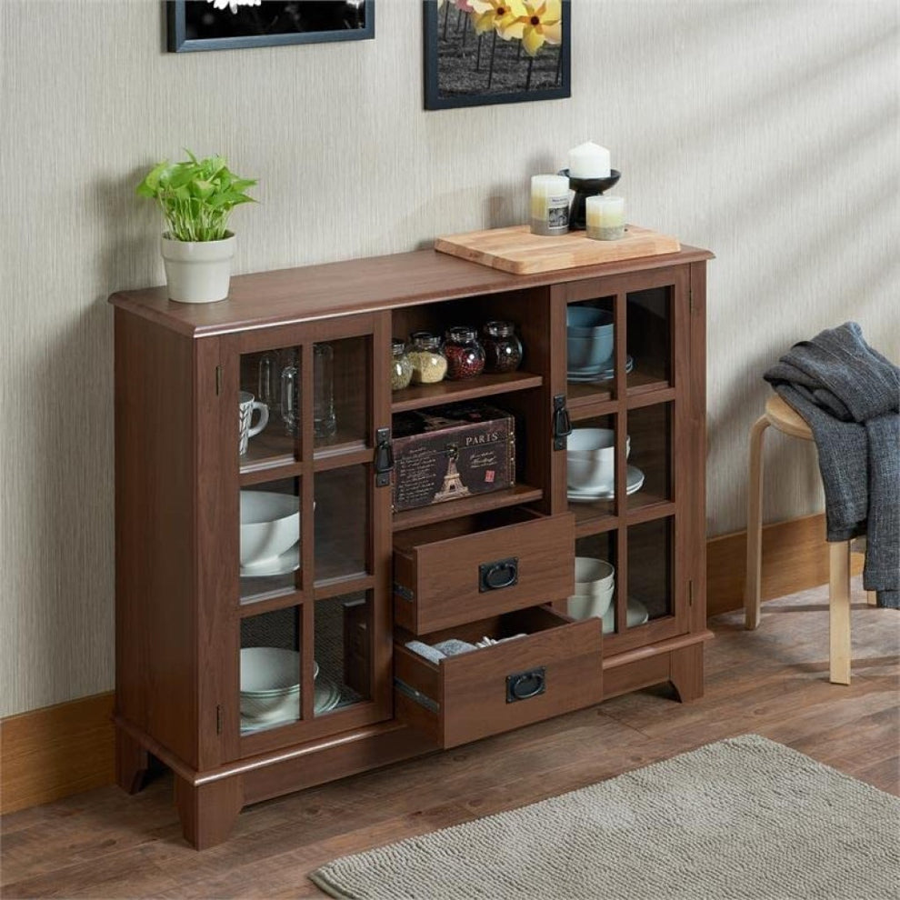 Walnut Mdf Cabinet By Homeroots | Cabinets | Modishstore - 4