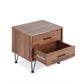 2 Walnut Wooden Drawer Nightstand By Homeroots | Nightstands | Modishstore - 2