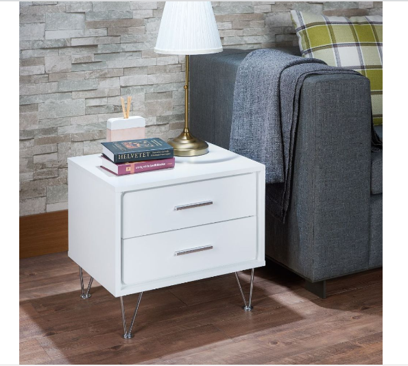 2 Walnut Wooden Drawer Nightstand By Homeroots | Nightstands | Modishstore - 7