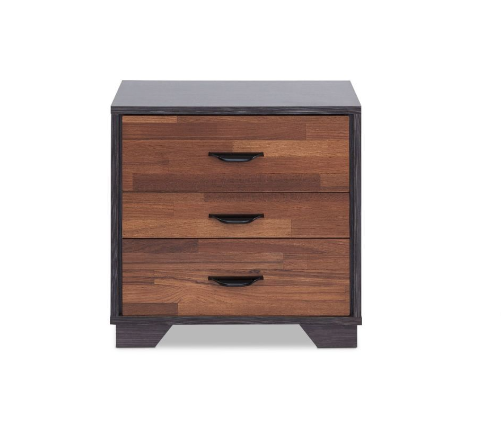 Walnut And Espresso Contemporary Nightstand By Homeroots | Nightstands | Modishstore - 3