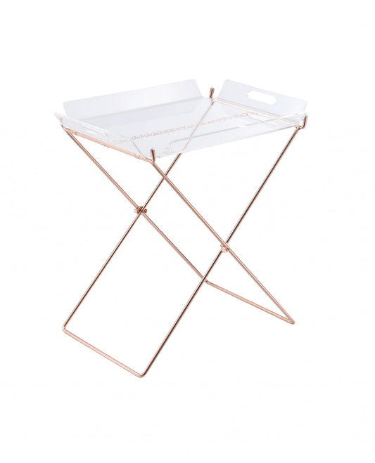 Modern Clear Acrylic Copper Tray Table By Homeroots