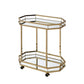 Champagne Finish Metal Serving Cart With 2 Mirror Shelves By Homeroots | Bar Carts | Modishstore