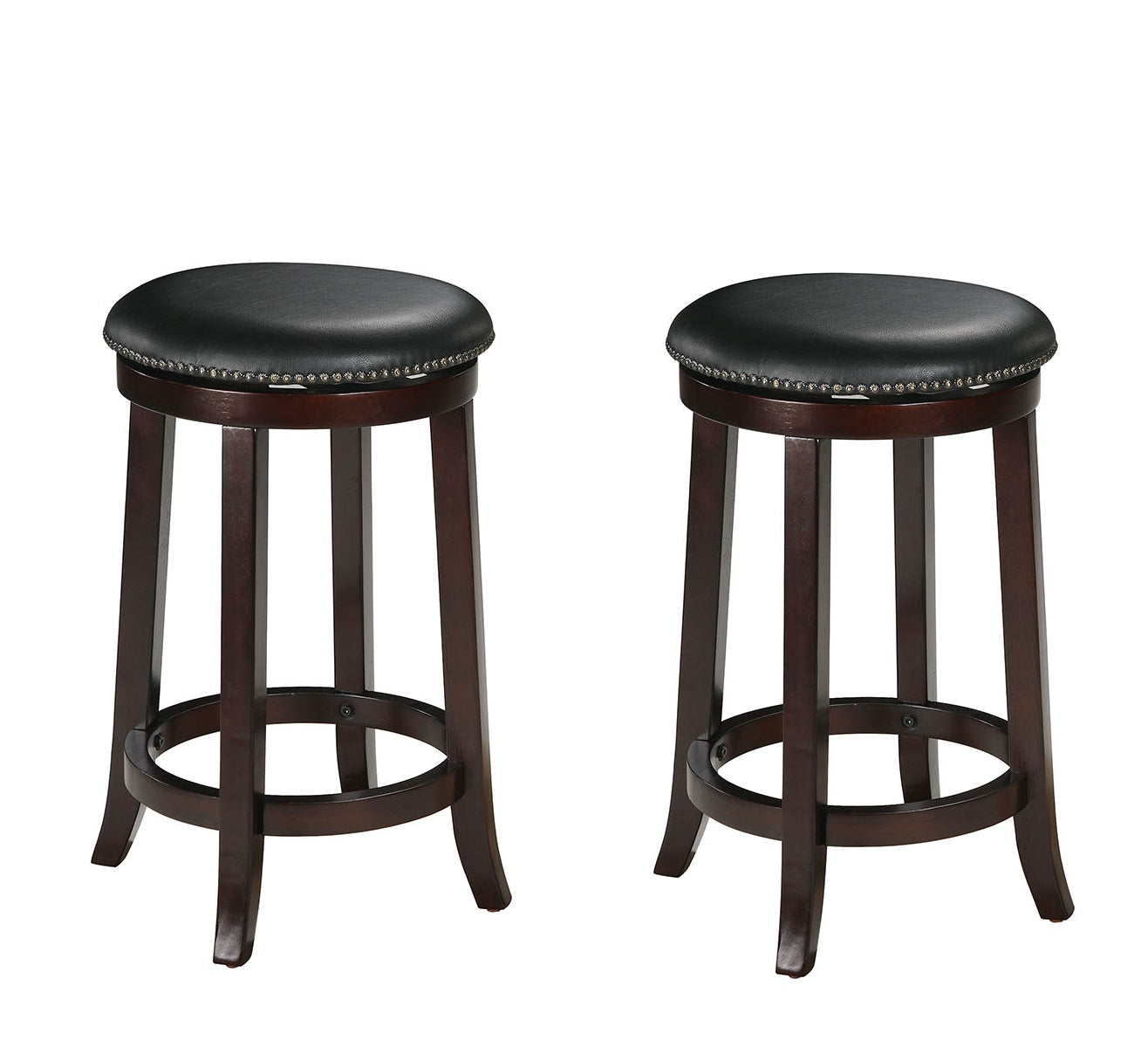 2Pc Espresso Swivel Counter Height Stool By Homeroots | Counter Stools | Modishstore - 2