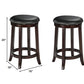 2Pc Espresso Swivel Counter Height Stool By Homeroots | Counter Stools | Modishstore - 3