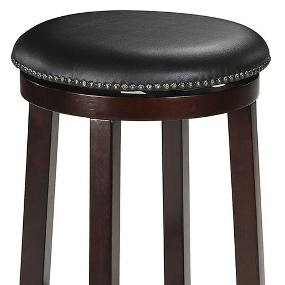 2Pc Espresso Swivel Counter Height Stool By Homeroots | Counter Stools | Modishstore - 4