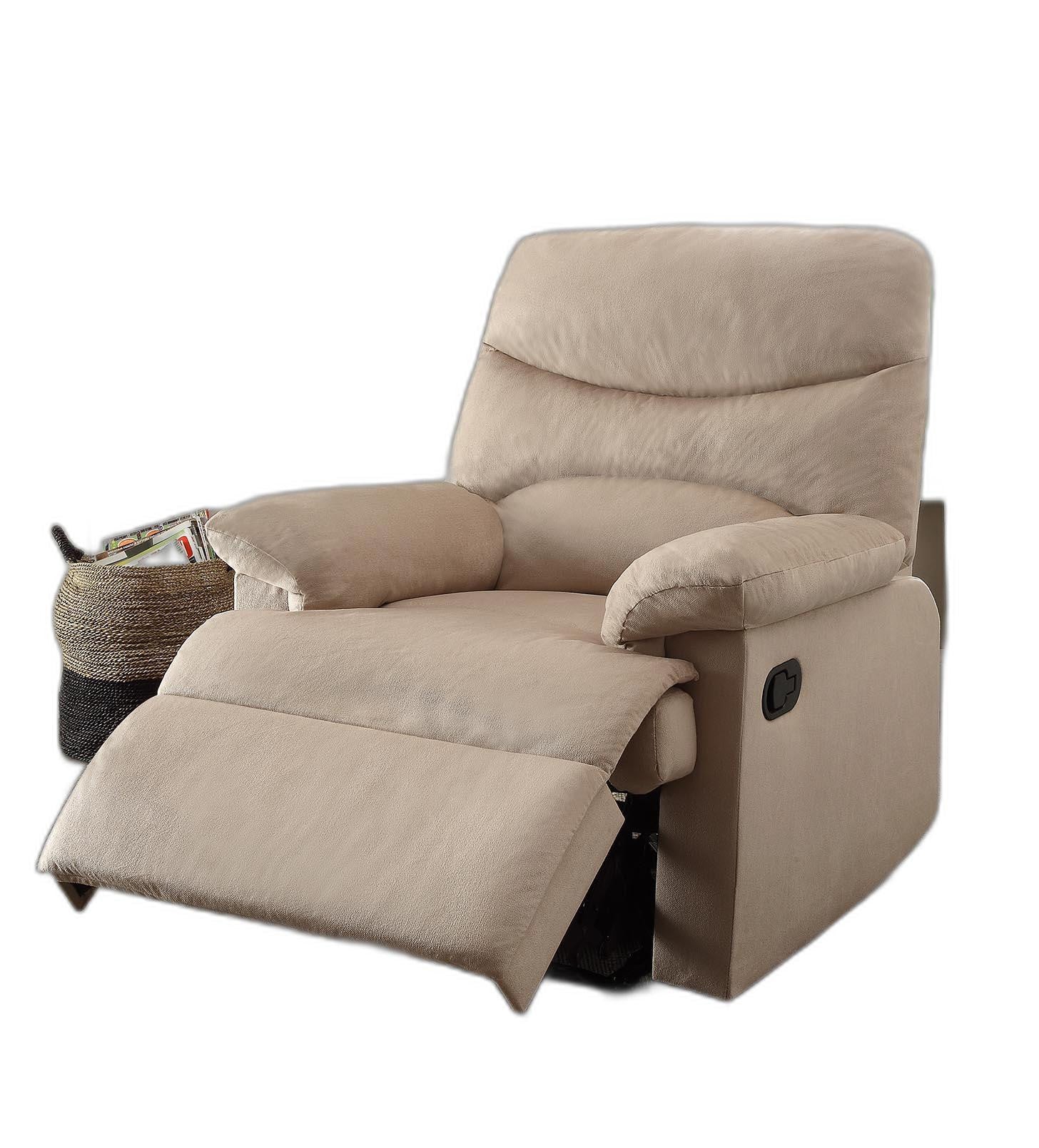 Recliner , Light Brown Woven Fabric - Woven Fabric, Wood (Solid Light Brown Woven Fabric By Homeroots | Recliners | Modishstore - 3