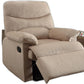 Recliner , Light Brown Woven Fabric - Woven Fabric, Wood (Solid Light Brown Woven Fabric By Homeroots | Recliners | Modishstore - 4