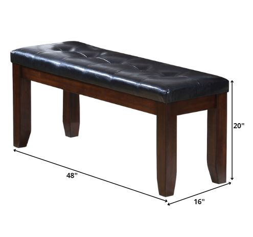 Black And Cherry Elegant Bench By Homeroots | Benches | Modishstore - 2