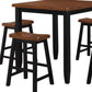5Pc Oak Black Rubber Wood Counter Height Set By Homeroots | Bar Stools & Table | Modishstore - 4