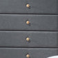 46' Light Gray Upholstery 5 Drawer Chest Dresser With Light Natural Legs By Homeroots | Dressers | Modishstore - 5