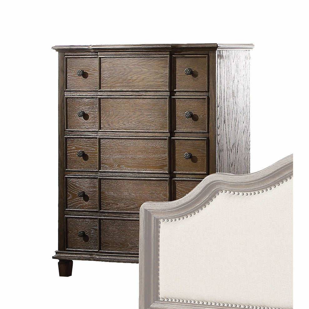 Weathered Oak Wood Chest By Homeroots | Drawers | Modishstore - 2