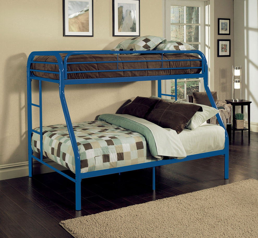 Twin Over Full Black Metal Tube Bunk Bed By Homeroots | Beds | Modishstore - 2