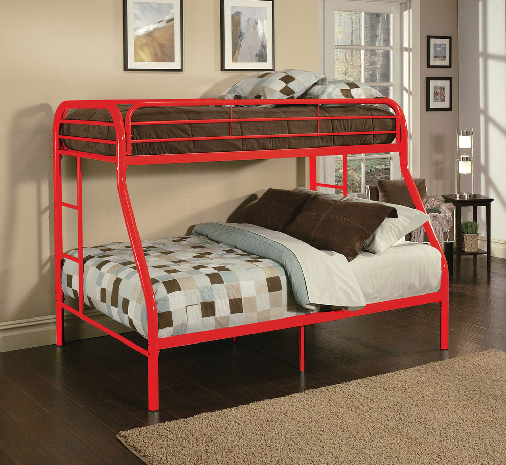 Twin Over Full Black Metal Tube Bunk Bed By Homeroots | Beds | Modishstore - 6