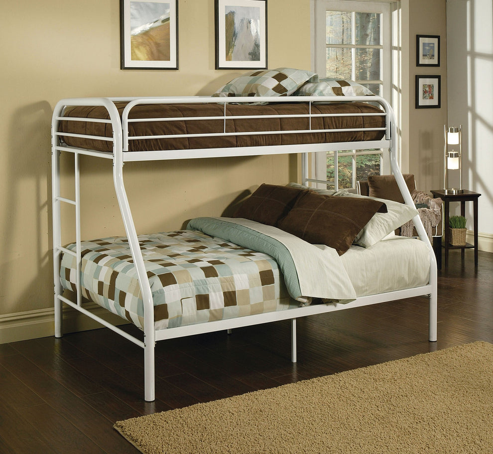 Twin Over Full Black Metal Tube Bunk Bed By Homeroots | Beds | Modishstore - 12