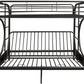 Twin Over Full Black Metal Tube Futon Bunk Bed By Homeroots | Beds | Modishstore - 2